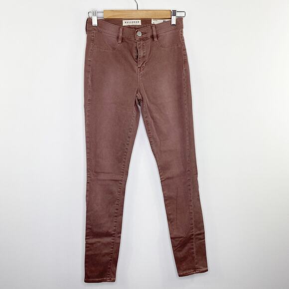 Pacsun Bullhead Brown Zip Fly Stretch Skinny Jean Jeggings Women's Size 27 - Picture 1 of 6